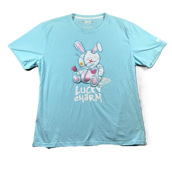 BKYS Black Keys Men T-Shirt Lucky Charm Stuffed Bunny Rabbit Aqua Size 2XL H236 - Picture 1 of 8